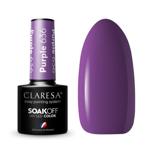 Claresa Lakier hybrydowy PURPLE 636 -5g-W