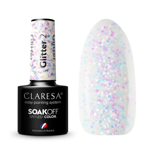 Claresa Lakier hybrydowy GLITTER 2 -5g